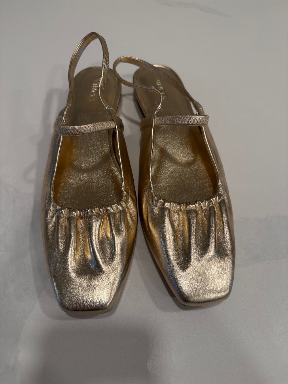 Vince Venice Women's Slingback Flats in Champagne Leather - Picture 2 of 7
